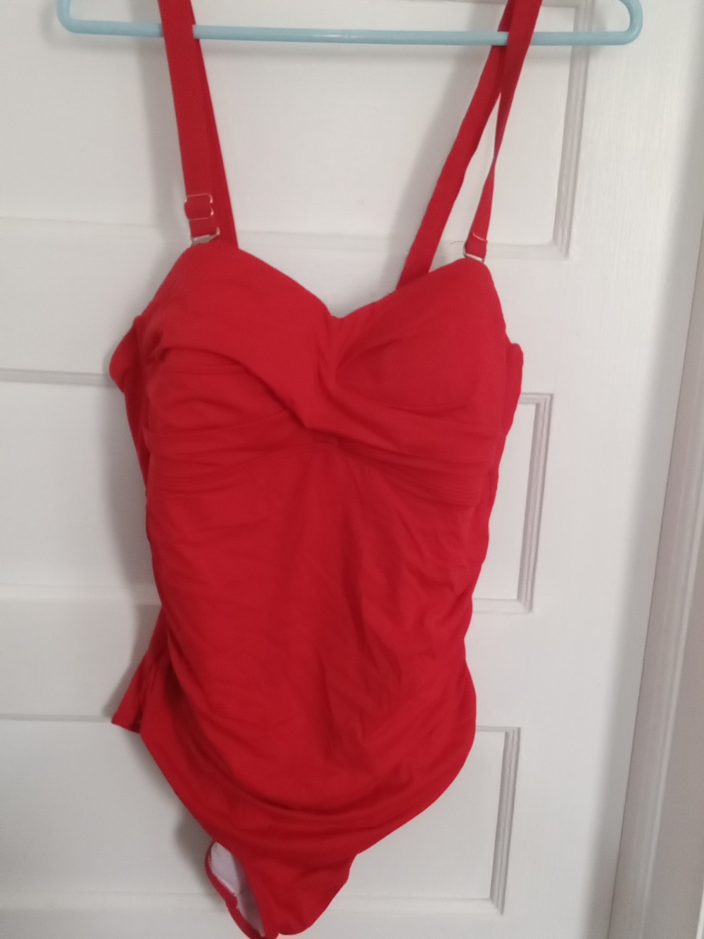 Sculpting Red One-Piece Swimsuit with Supportive Cups
